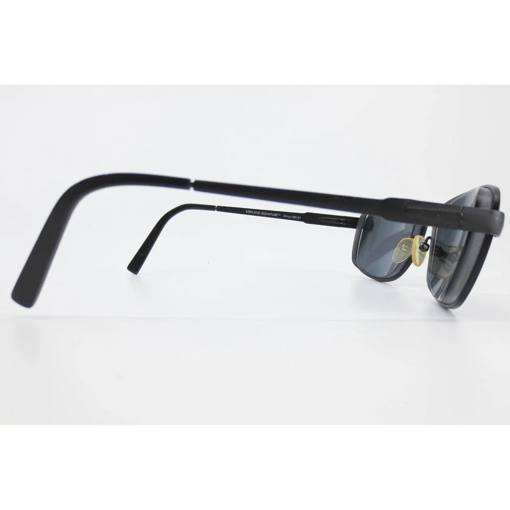 Kirkland Signature Shiraz 596187 Black Metal Rectangle Sunglasses Made in Italy